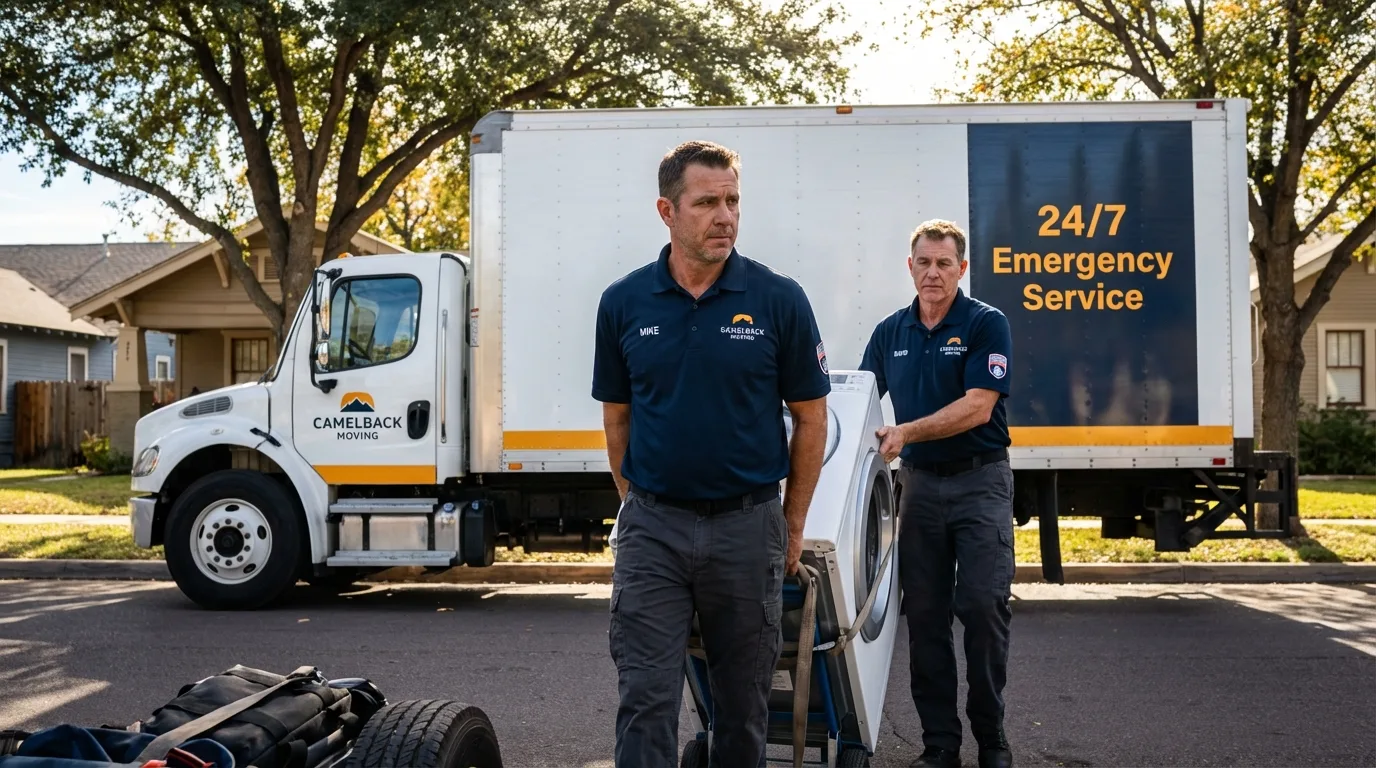 CamelBack Moving crew loading furniture in Hurst, TX